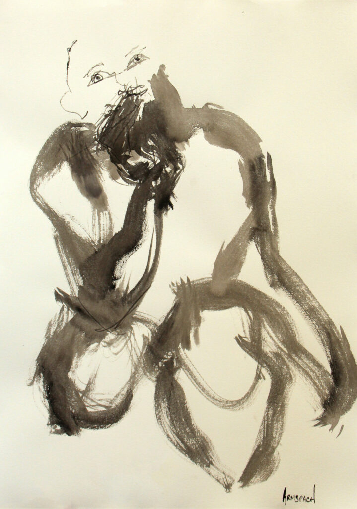 Dans mon ecorce 2019 Frederic Armspach Chinese Ink 58x78cm 1000 Euros